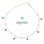 aegeanblue ocean drops chain anklet