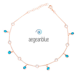 aegeanblue ocean drops chain anklet