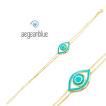 aegeanblue turquoise enamel eye bracelet