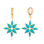 aegeanblue Asteri enamel dangle earrings - handmade in sterling silver