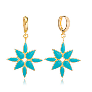 aegeanblue Asteri enamel dangle earrings - handmade in sterling silver