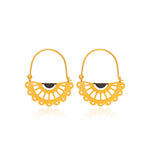aegeanblue Rhodes hoop earrings -handmade in sterling silver with 22k gold plating