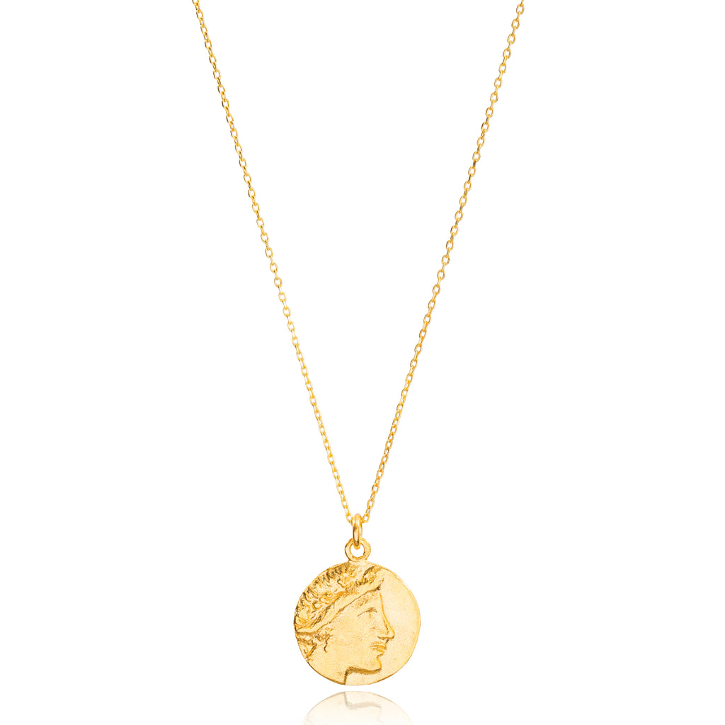 aegeanblue gold vintage handcrafted medallion - handmade in sterling silver with 22k gold plating